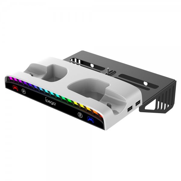 Ipega Vægmonteret Dockingstation til PS5/PS5 Slim RGB