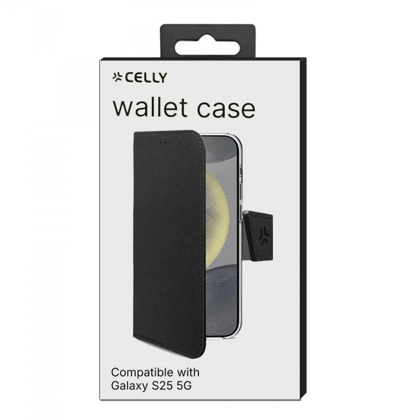 Celly Samsung Galaxy S25 Etui Wally Wallet Case Sort