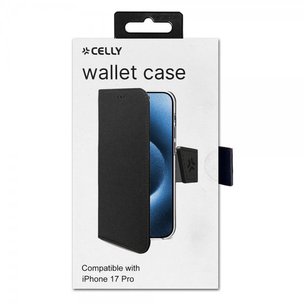Celly iPhone 17 Pro Etui Wally Wallet Case Sort