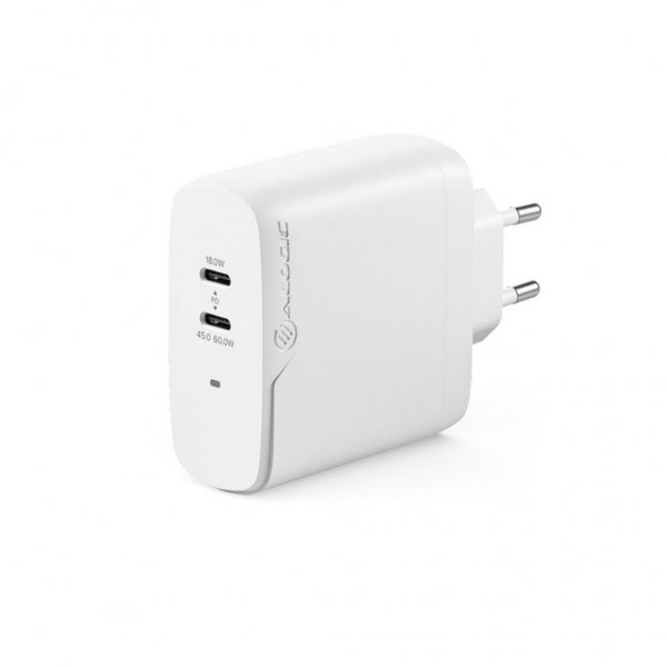 ALOGIC Rapid Power 2-ports (45+18W) GaN-oplader inkl. 2m USB-C ladekabel