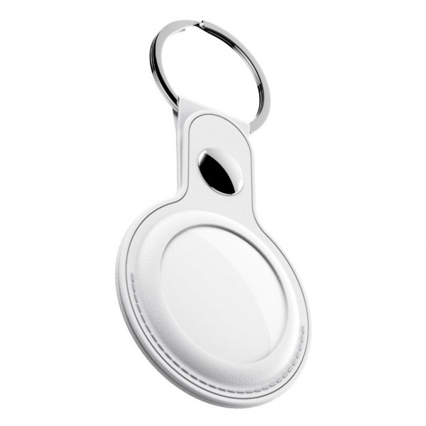 KeyBudz AirTag Holder Læder Hvid