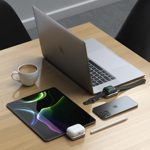 Satechi Dual Sided 2-i-1 USB-C oplader Apple Watch/Airpods