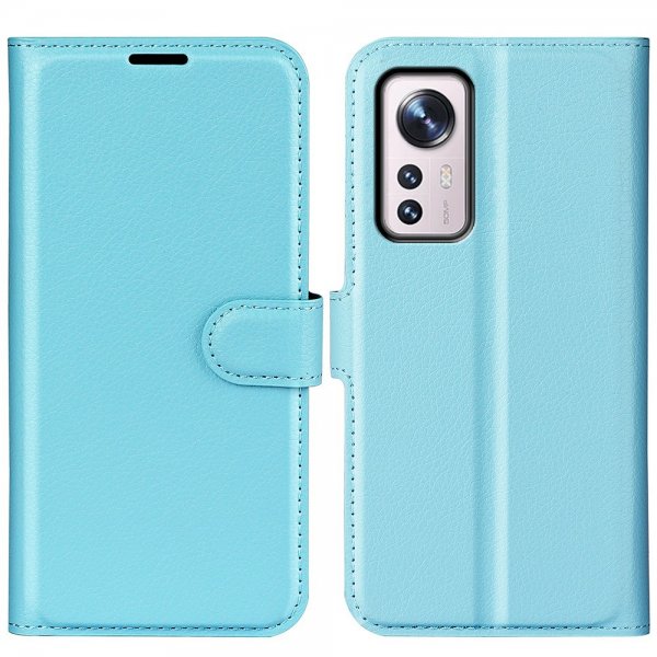 Xiaomi 12/12X Cover Litchi Blå