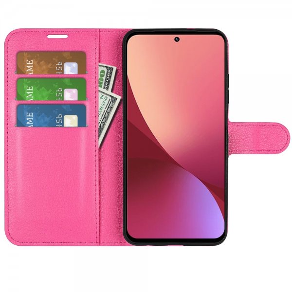 Xiaomi 12/12X Cover Litchi Magenta
