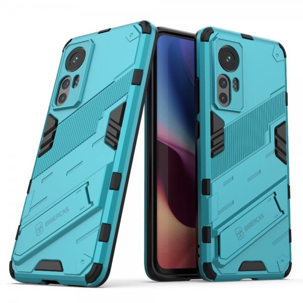 Xiaomi 12/12X Cover med Stativ Cyan