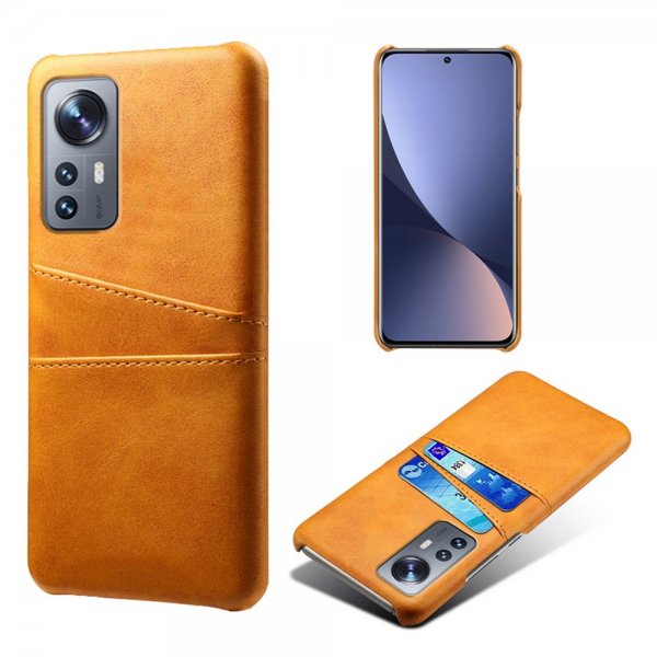 Xiaomi 12/12X Cover med to Kortlommer Lysebrun