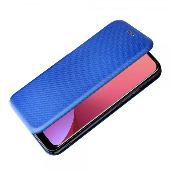 Xiaomi 12 Pro Etui Kulfibertekstur Blå