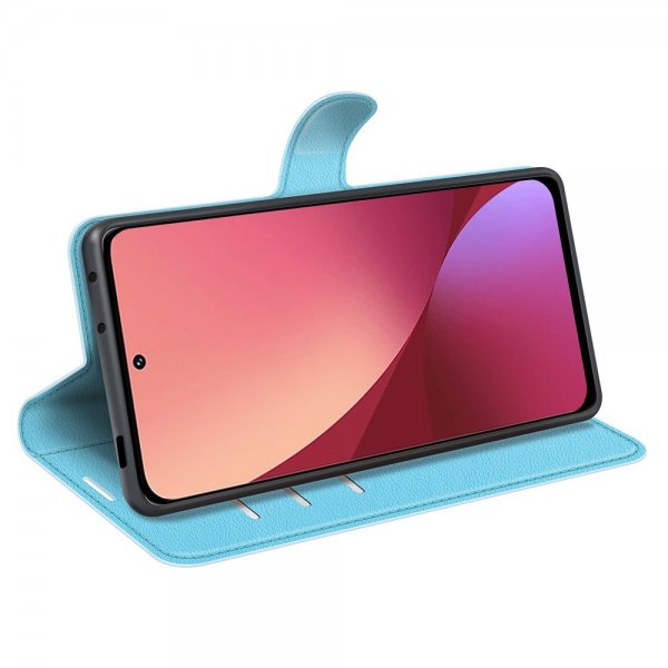 Xiaomi 12 Pro Cover Litchi Blå