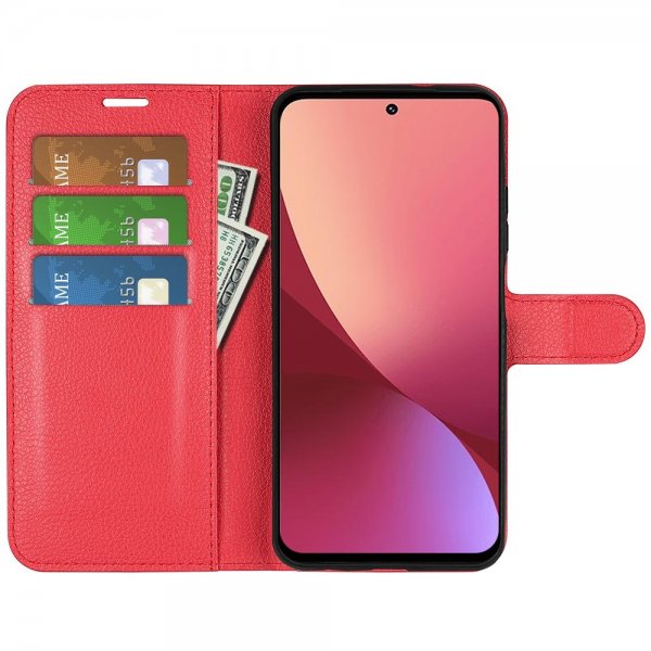 Xiaomi 12 Pro Cover Litchi Rød