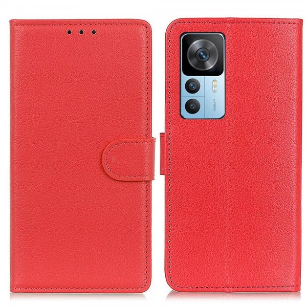 Xiaomi 12T/12T Pro Etui Litchi Rød