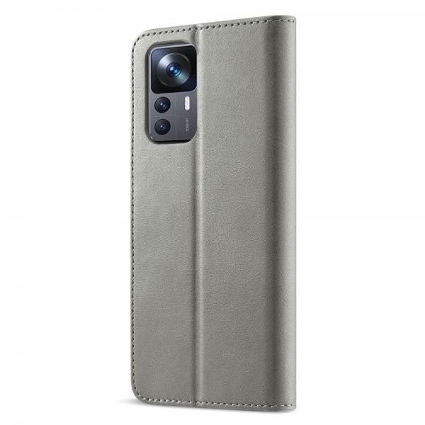 Lc.Imeeke Xiaomi 12T/12T Pro Etui med Kortlomme og Stativfunktion Grå