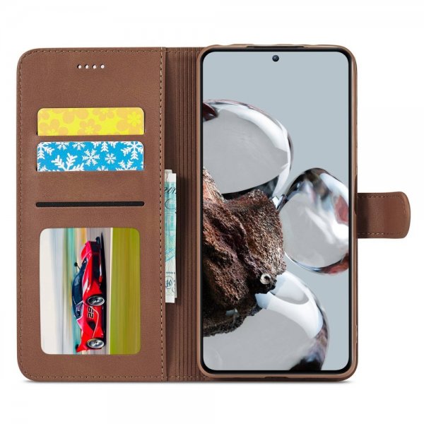 Lc.Imeeke Xiaomi 12T/12T Pro Etui med Kortlomme Standerfunktion Mørkebrun