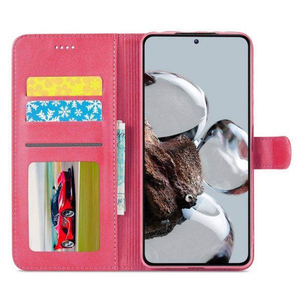 Lc.Imeeke Xiaomi 12T/12T Pro Etui med Kortlomme Standfunktion Rosa