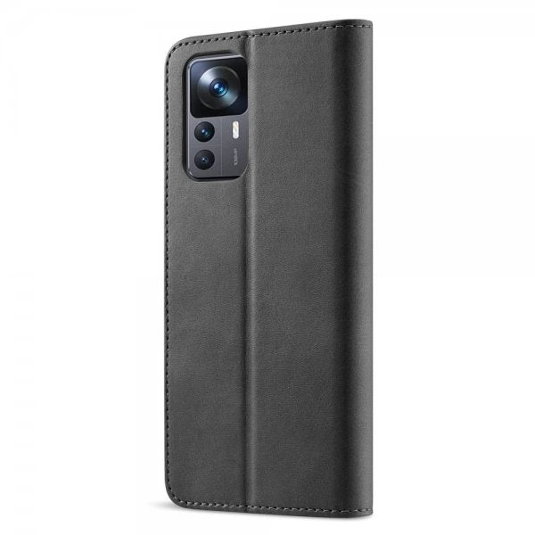 Lc.Imeeke Xiaomi 12T/12T Pro Etui med Kortlomme og Standfunktion Sort