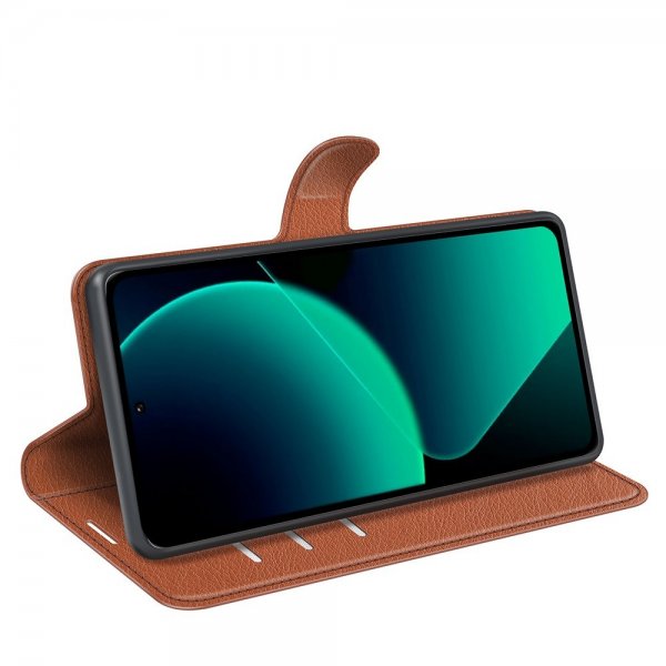 Xiaomi 13T/13T Pro Futteral Litchi Brun