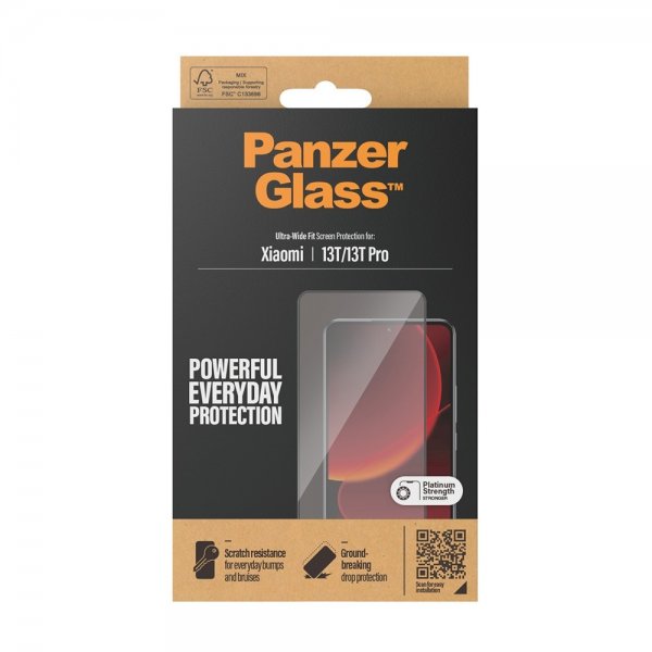 PanzerGlass Xiaomi 13T/13T Pro Skærmbeskyttelse Ultra-Wide Fit