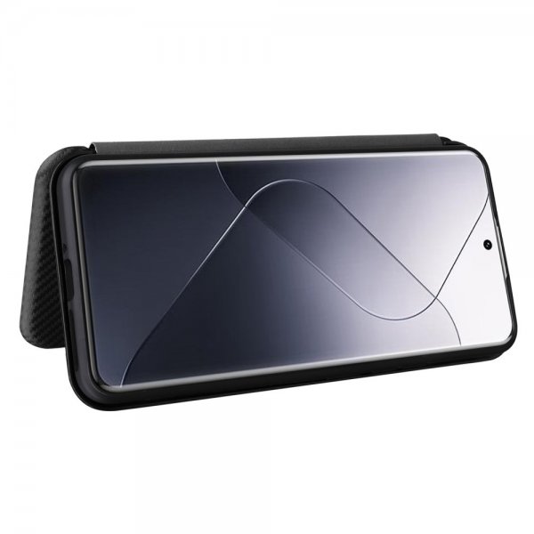 Xiaomi 14 Cover Kulfibertekstur Sort