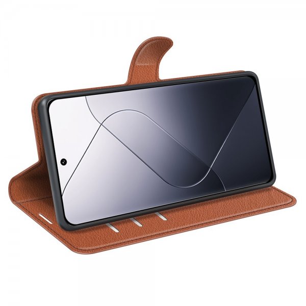 Xiaomi 14 Cover Litchi Brun