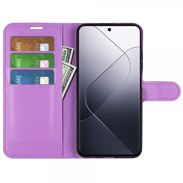 Xiaomi 14 Cover Litchi Lilla