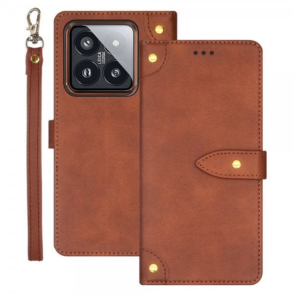 Xiaomi 14 Cover med rem Brun