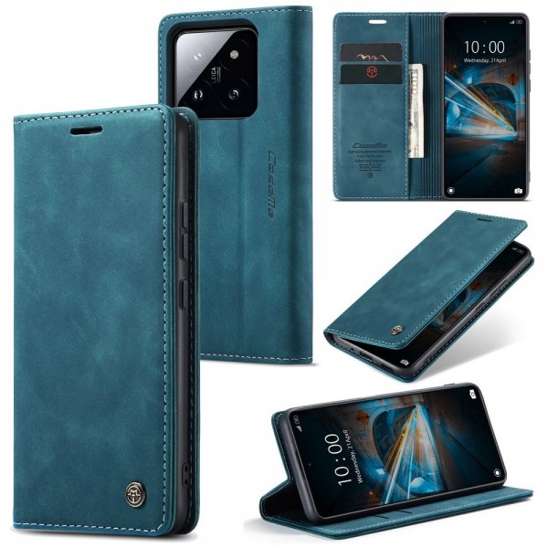 CaseMe Xiaomi 14 Flipcover Retro Blå