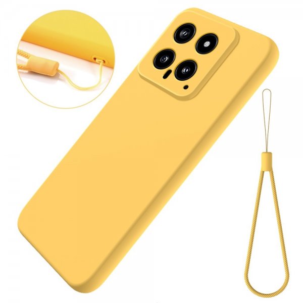 Xiaomi 14 Cover med rem Silikone Gul