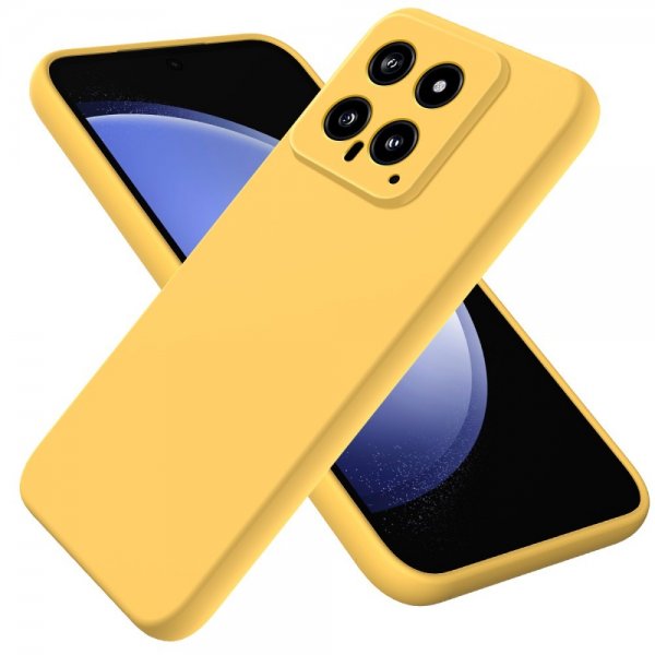 Xiaomi 14 Cover med rem Silikone Gul