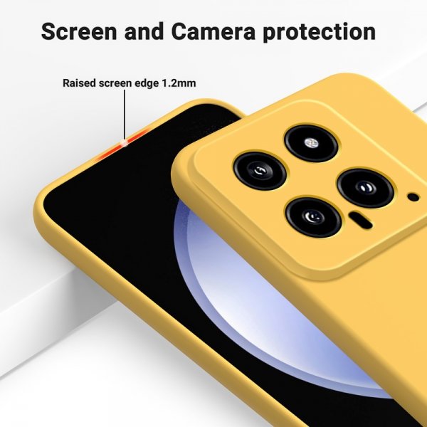 Xiaomi 14 Cover med rem Silikone Gul