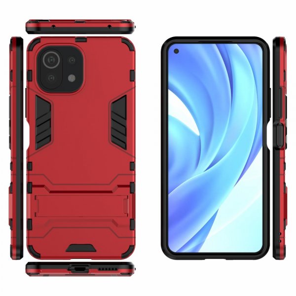 Xiaomi Mi 11 Lite Cover Armor Stativfunktion Rød
