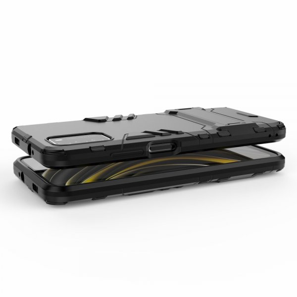 Xiaomi Poco M3 Cover Armor Stativfunktion Sort