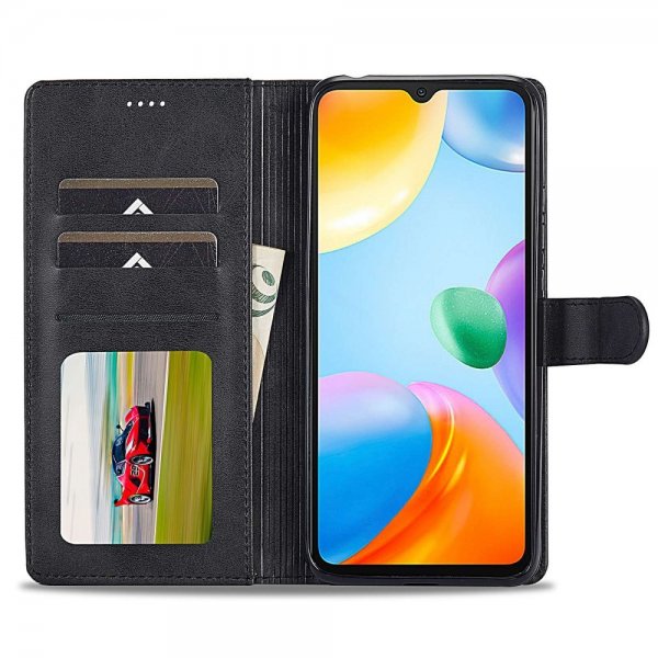 Lc.Imeeke Xiaomi Redmi 10C Etui med Kortlomme og Standfunktion Sort