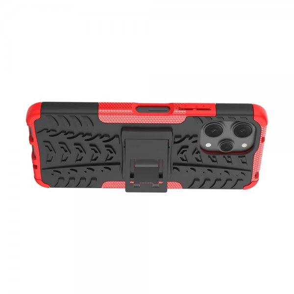 Xiaomi Redmi 12 Cover Dækmønster Stativfunktion Rød