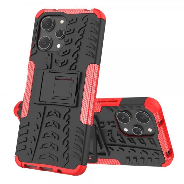 Xiaomi Redmi 12 Cover Dækmønster Stativfunktion Rød