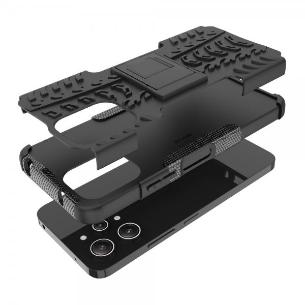 Xiaomi Redmi 12 Cover Dækmønster Stativfunktion Sort