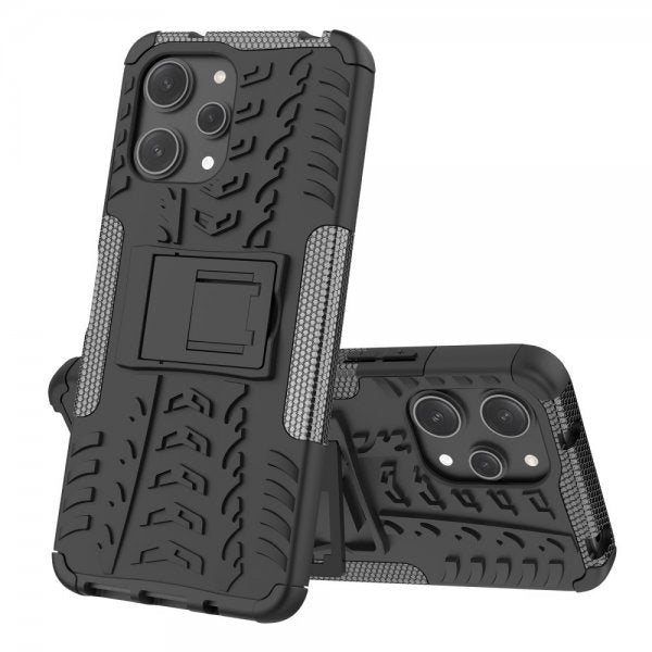 Xiaomi Redmi 12 Cover Dækmønster Stativfunktion Sort
