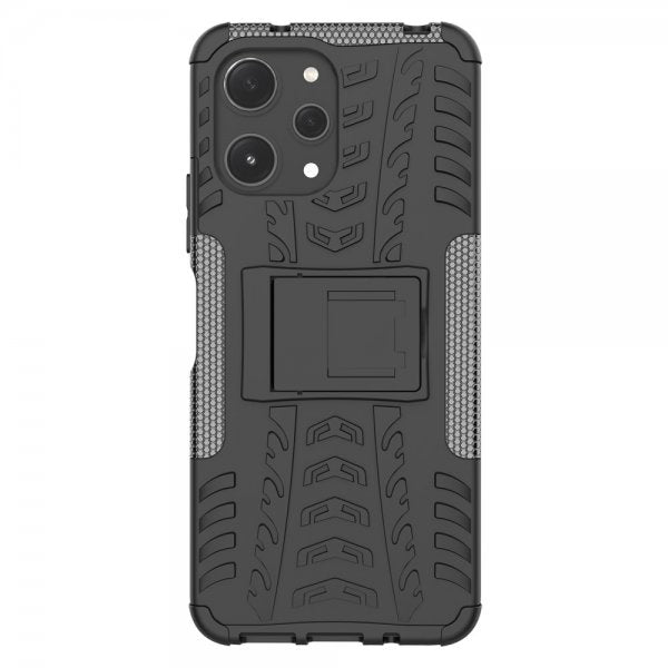 Xiaomi Redmi 12 Cover Dækmønster Stativfunktion Sort