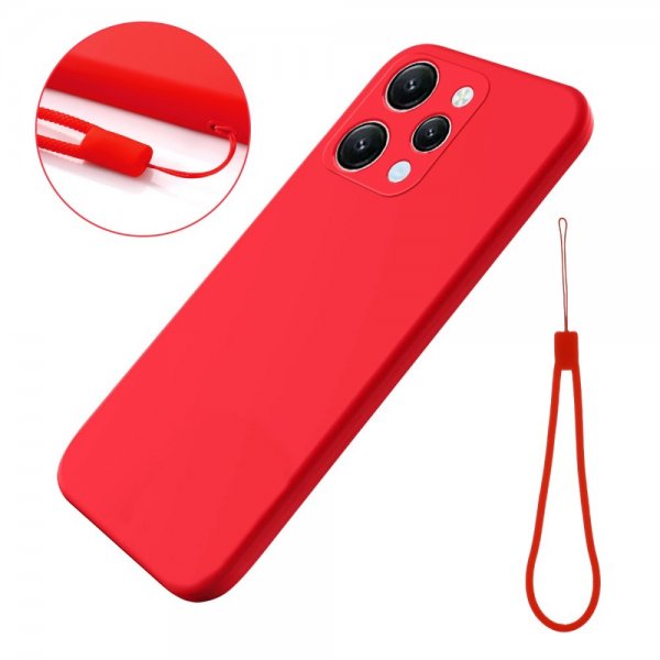 Xiaomi Redmi 12 Cover med Strap Silikone Rød