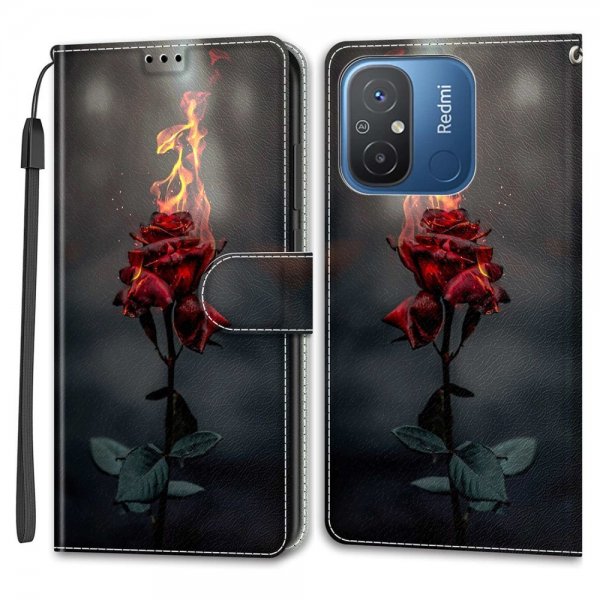 Xiaomi Redmi 12C Cover Motiv Brændende Rose