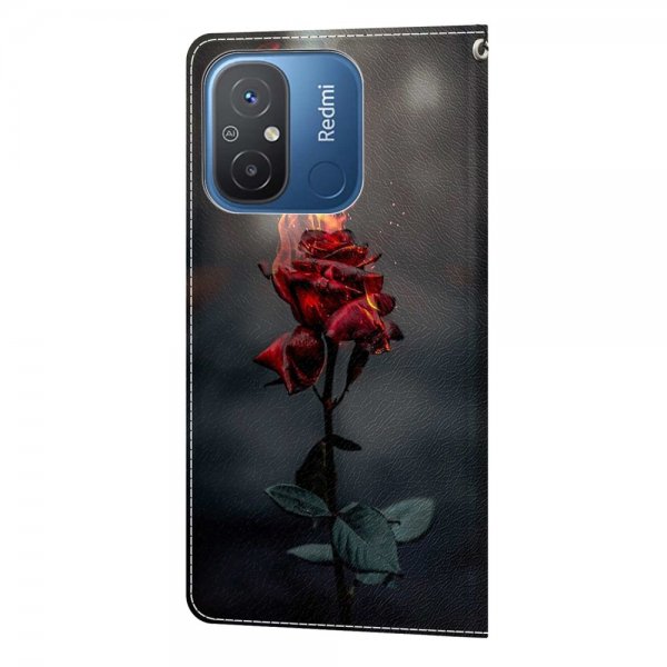 Xiaomi Redmi 12C Cover Motiv Brændende Rose