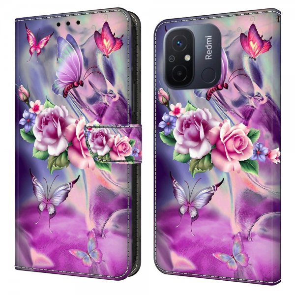 Xiaomi Redmi 12C Cover Motiv Sommerfugle og Blomster