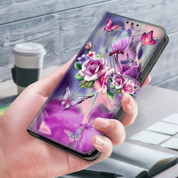 Xiaomi Redmi 12C Cover Motiv Sommerfugle og Blomster