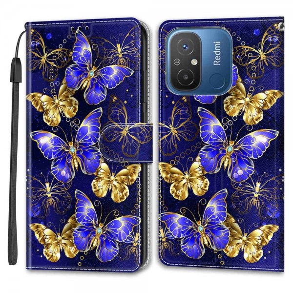 Xiaomi Redmi 12C Cover Motiv Gyldne Sommerfugle