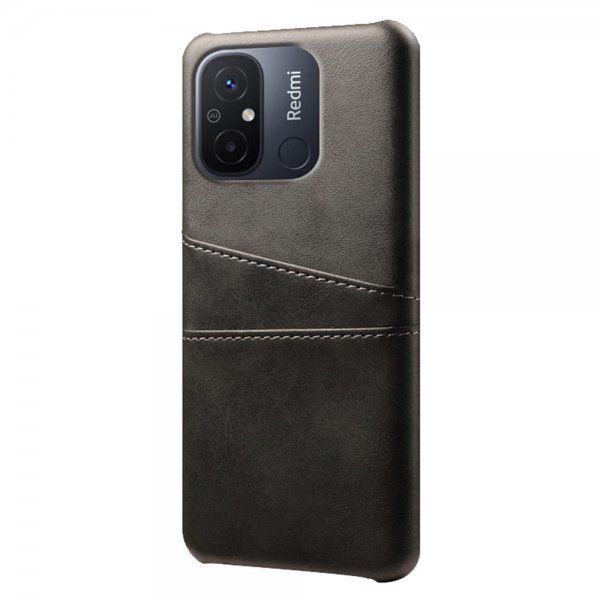 Xiaomi Redmi 12C Cover med to Kortlommer Sort