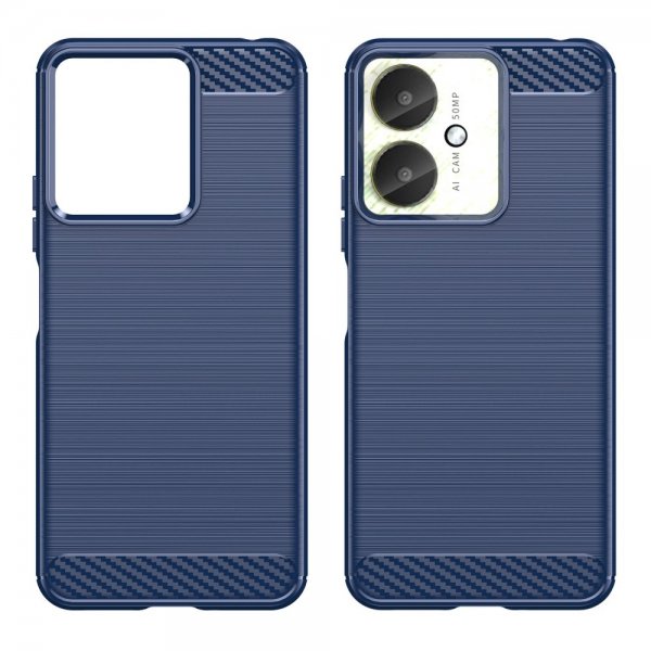 Xiaomi Redmi 13C Cover Børstet Kulfibertekstur Blå
