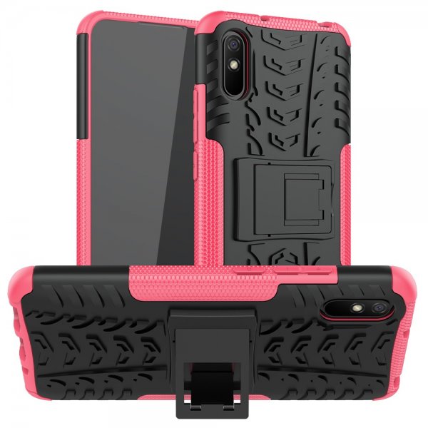 Xiaomi Redmi 9A Cover Dækmønster Stativfunktion Magenta