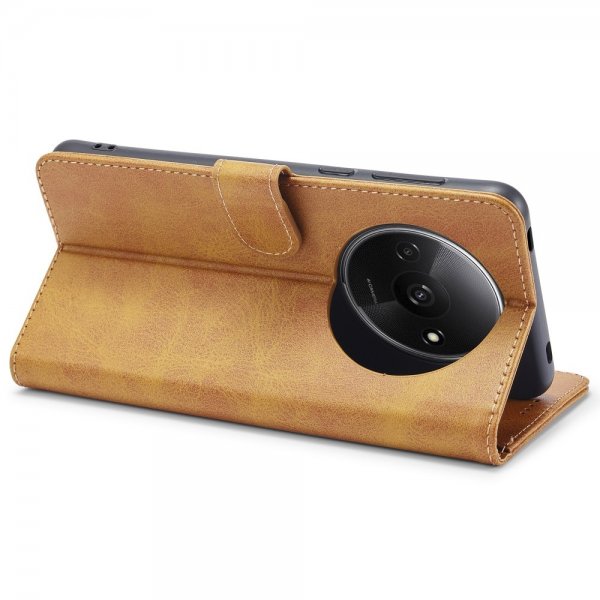 Lc.Imeeke Xiaomi Redmi A3 Cover med Kortlomme Standerfunktion Lysebrun