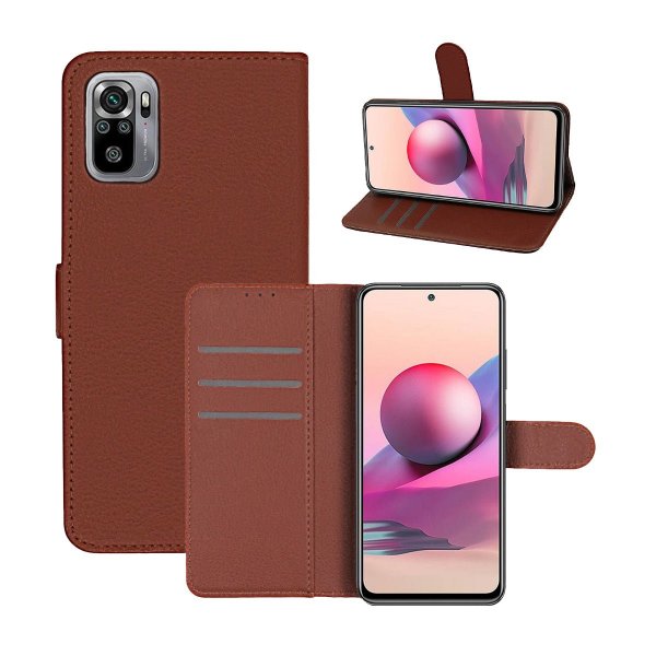 Xiaomi Redmi Note 10 5G Cover med Stativ Brun