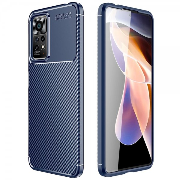 Xiaomi Redmi Note 11 Pro Cover Kulfibertekstur Blå
