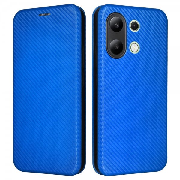 Xiaomi Redmi Note 13 4G Etui Kulfibertekstur Blå
