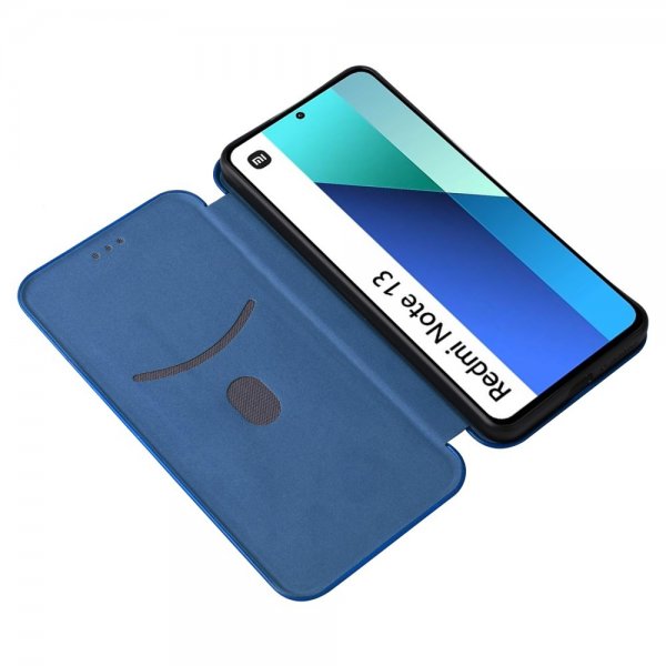 Xiaomi Redmi Note 13 4G Etui Kulfibertekstur Blå